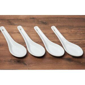 Lot 4 Vintage Oneida Japanese style Porcelain Spoons